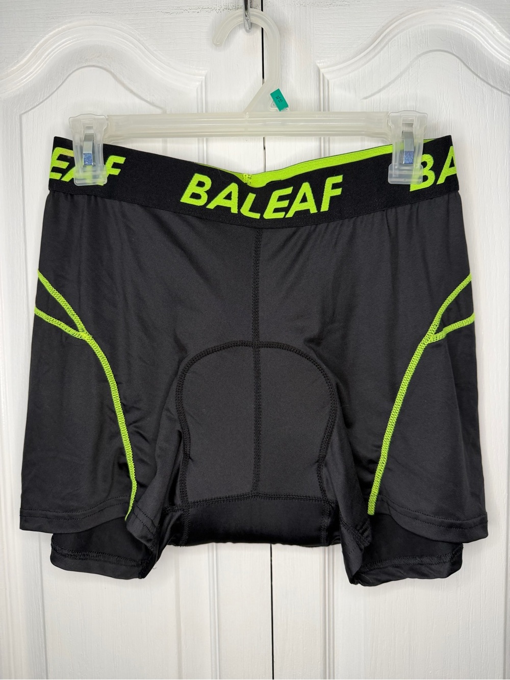 BALEAF Padded Cycling Shorts XL Black Neon Yellow Bike Compression Shorts